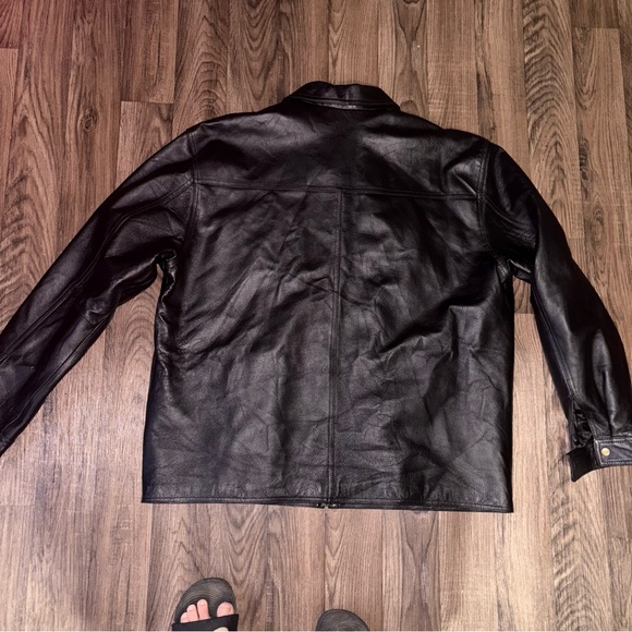 Men’s Midnight Velvet Vintage Black Men’s Leather Jacket Size XXL Zip Up Pockets - Picture 11 of 12